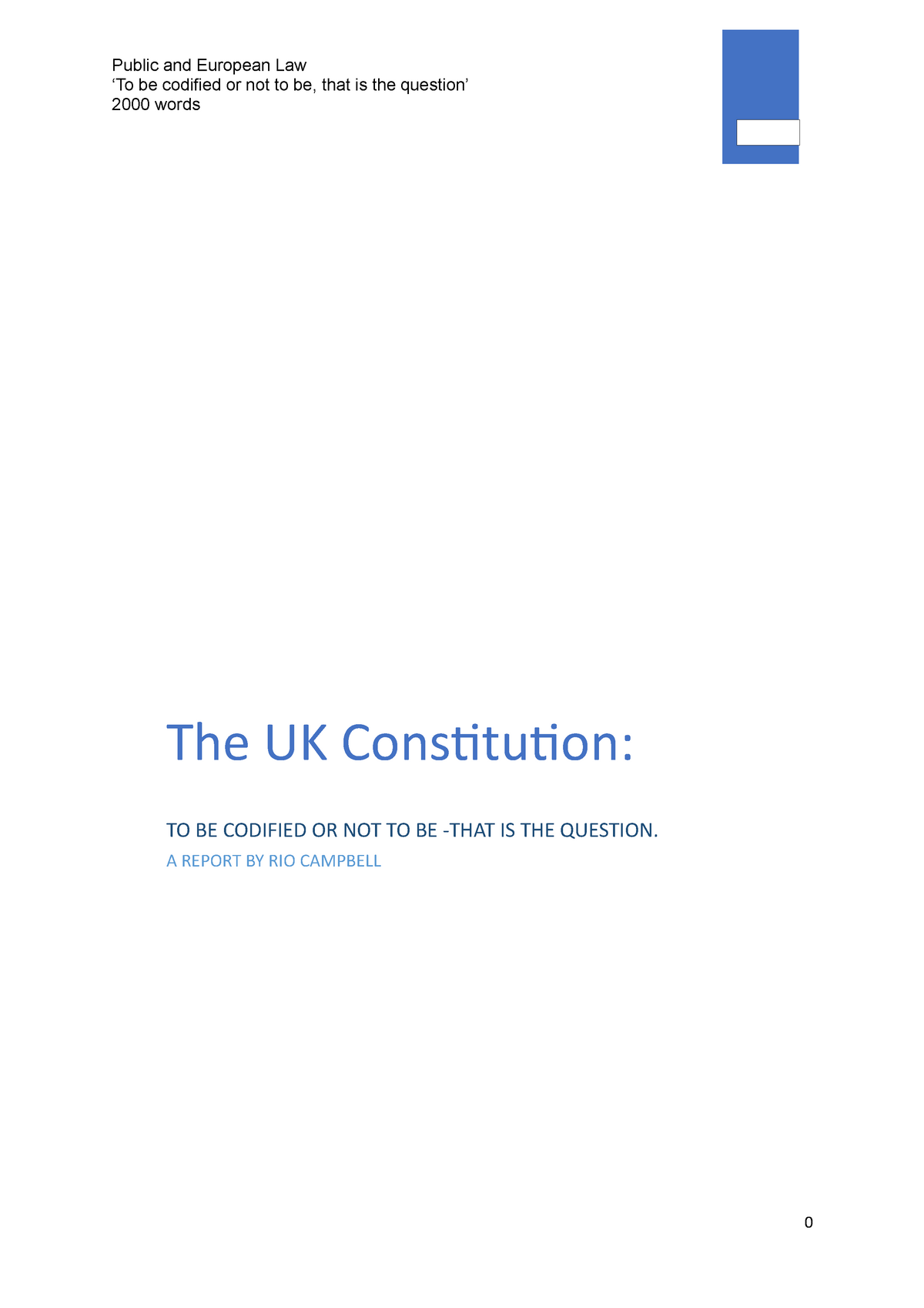 does the uk need a codified constitution essay