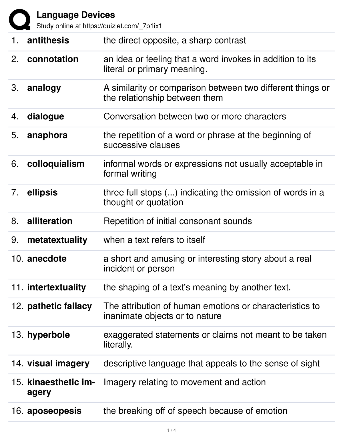 Language Devices - Practice Materials - Study online at quizlet/_7p1ix ...