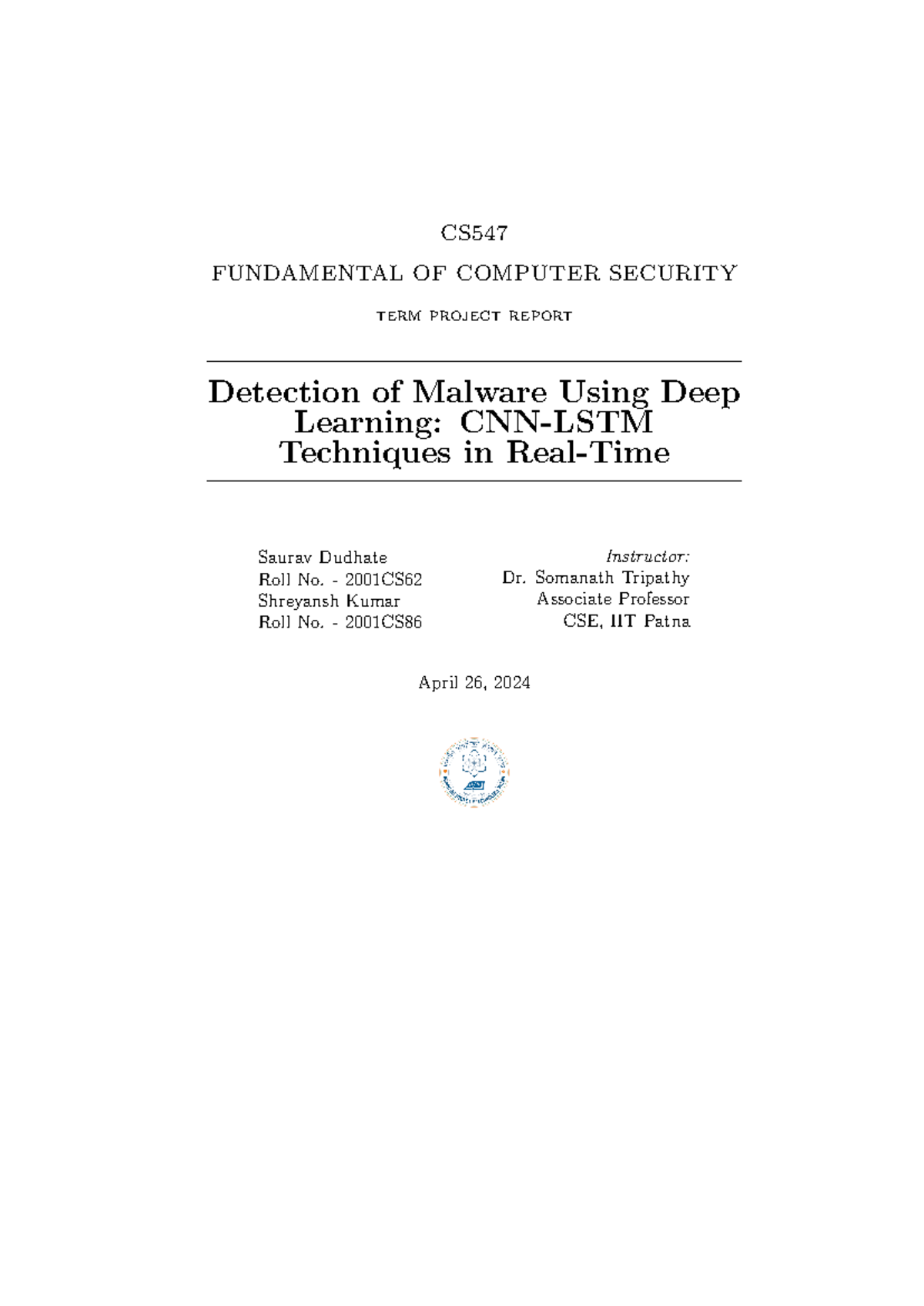Final - great - CS FUNDAMENTAL OF COMPUTER SECURITY term project report ...