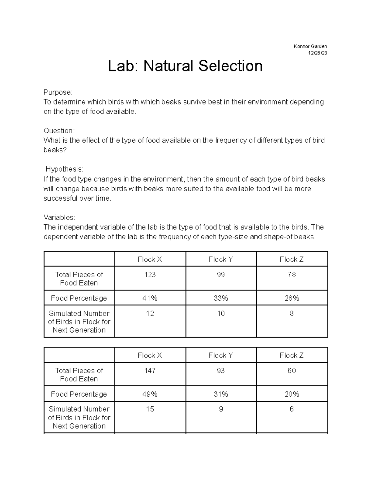 Lab Natural Selection When scientists make discoveries, they write