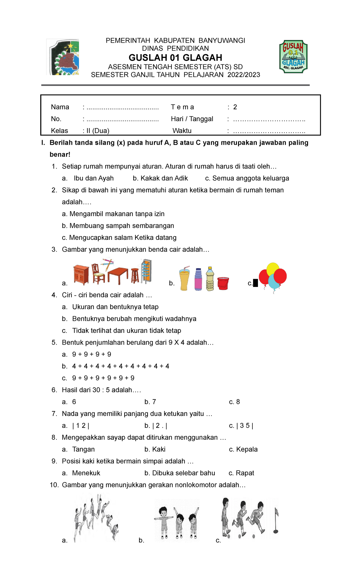 ATS 1 KLS 2 TEMA 2 FIX - Soal ATS - PEMERINTAH KABUPATEN BANYUWANGI ...