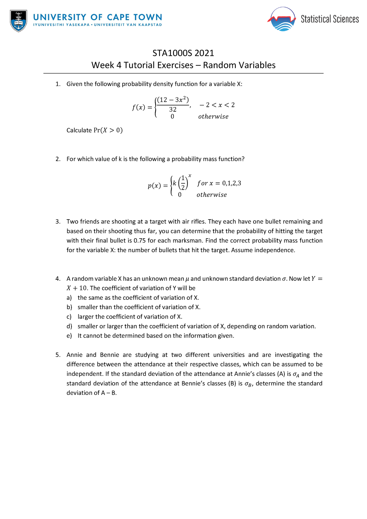 STA1000S + Week4 + Tutorial + Exercises -1 + Exemplars - STA1000S 2021 ...