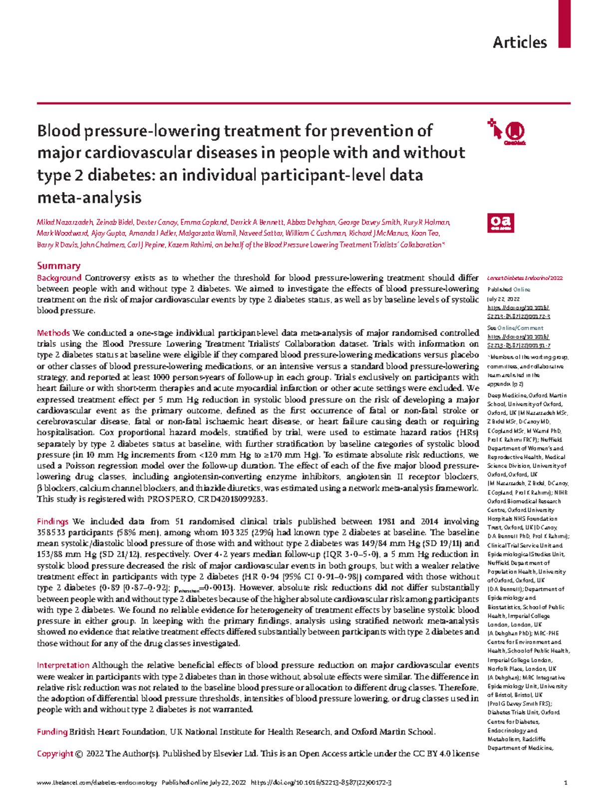 23 sDFswcvfdswv Lancet Diabetes Endocrinol 2022 Published Online July 22, 2022 doi/10.1016