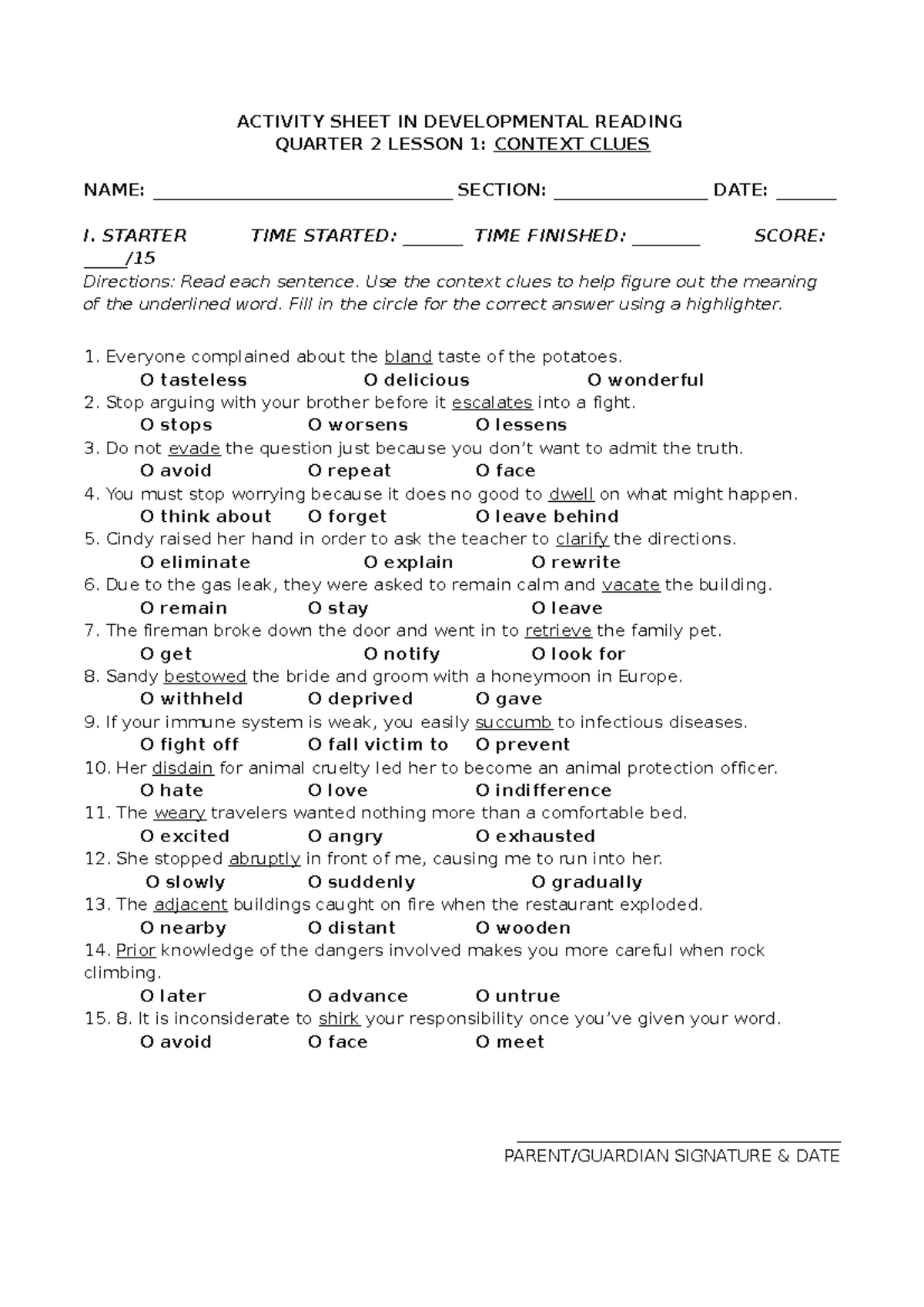 Activity Sheet IN Developmental Reading Q2 Context - ACTIVITY SHEET IN ...