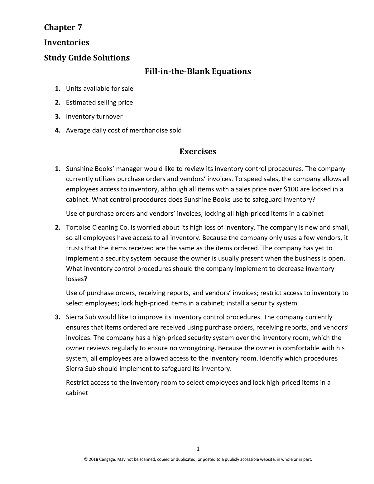 WRD 27e SG Solutions Ch 07 - Chapter 7 Inventories Study Guide ...