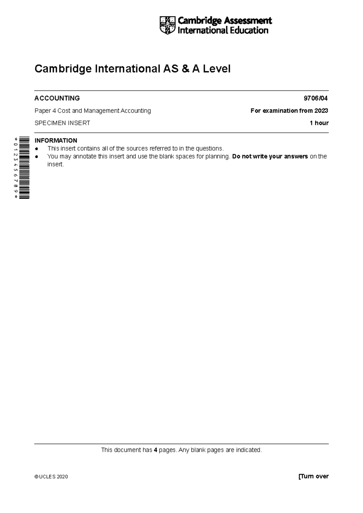 Anie p4 - tHANK YOU - ACCOUNTING 9706/ Paper 4 Cost and Management ...