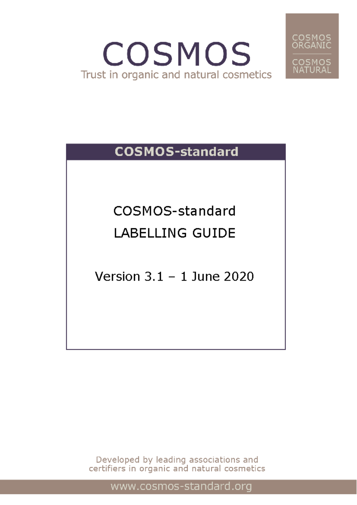 Cosmos-standard labelling guide v31 - COSMOS-standard LABELLING GUIDE ...