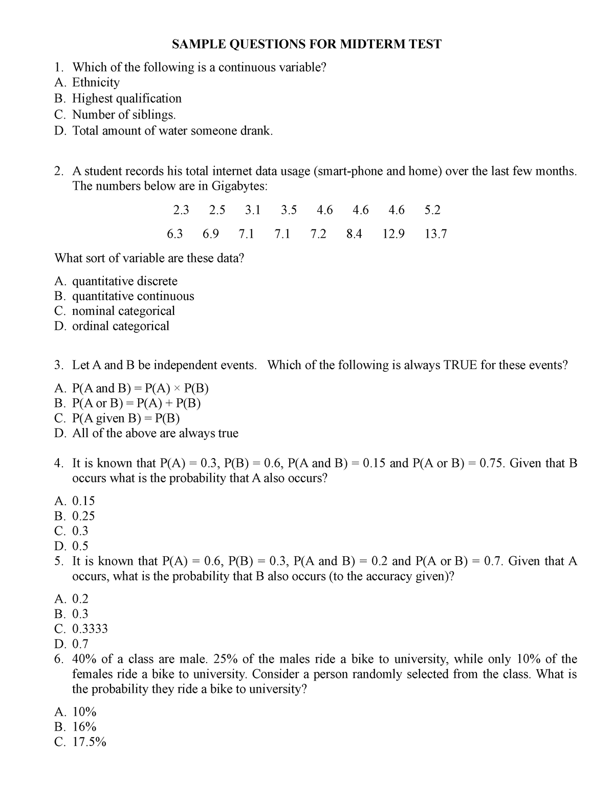 Sample Questions For Applying Domain