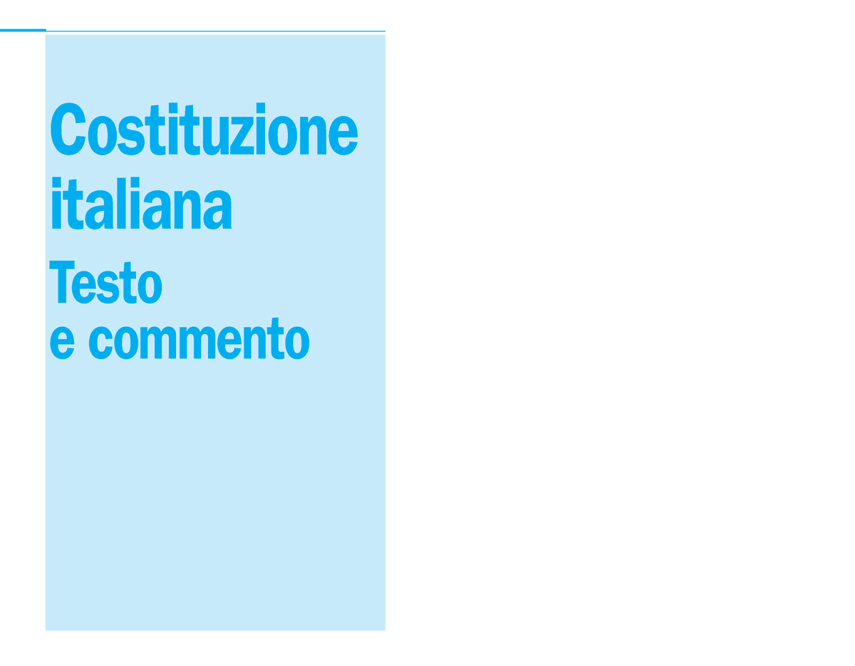 Costituzione Commentata - Costituzione Italiana Testo E Commento Testo ...