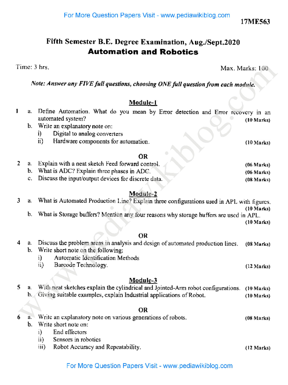 Automation Sep 2020 (2017 Scheme) ............. - automation - Studocu