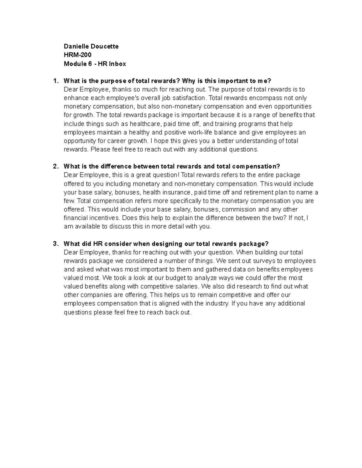 6-2 HR Inbox - Responding to employees as an HR rep that has sent ...