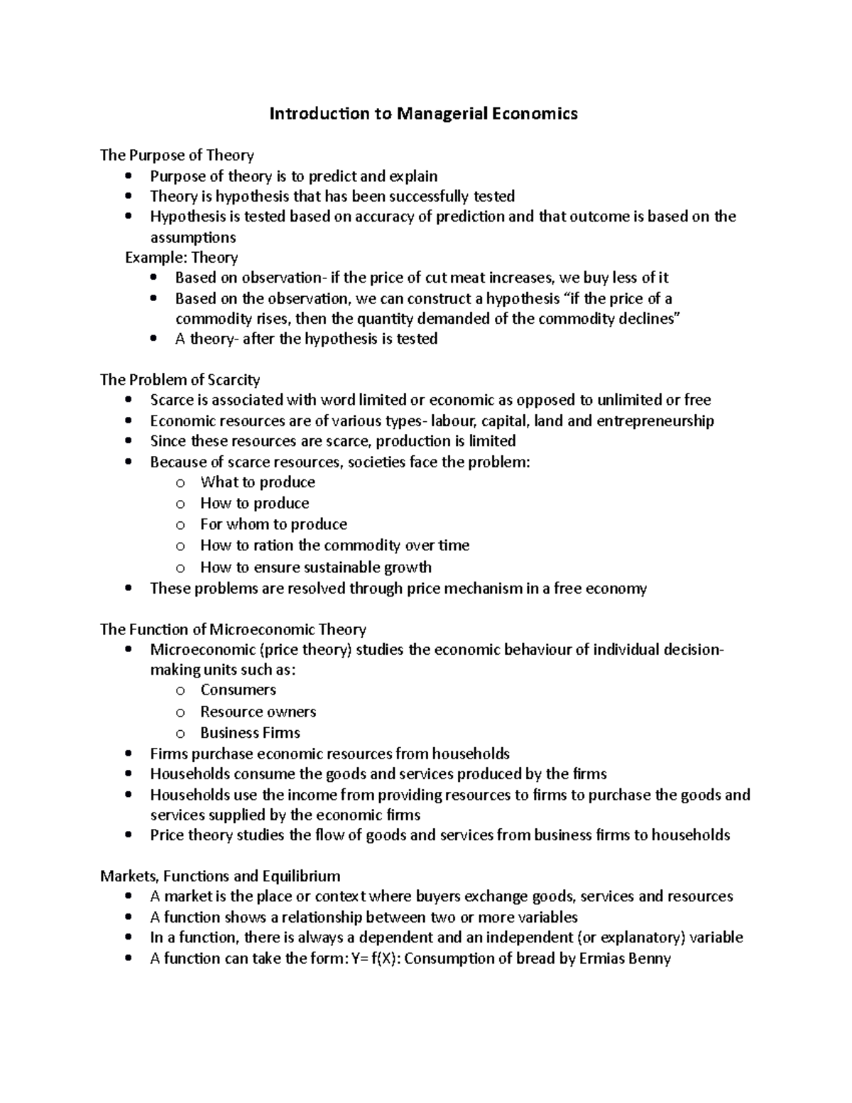 Lecture 1 - Gms402 - Introduction To Managerial Economics The Purpose ...