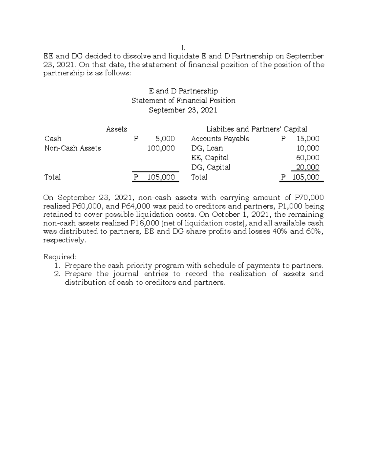 Installment Liquidation Jan 2023 - I. EE and DG decided to dissolve and ...
