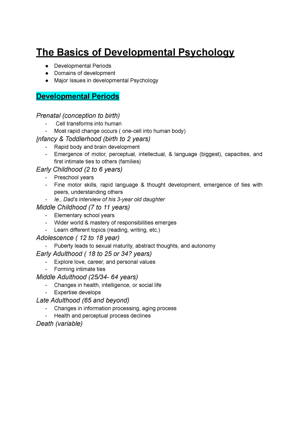 developmental psych research paper topics