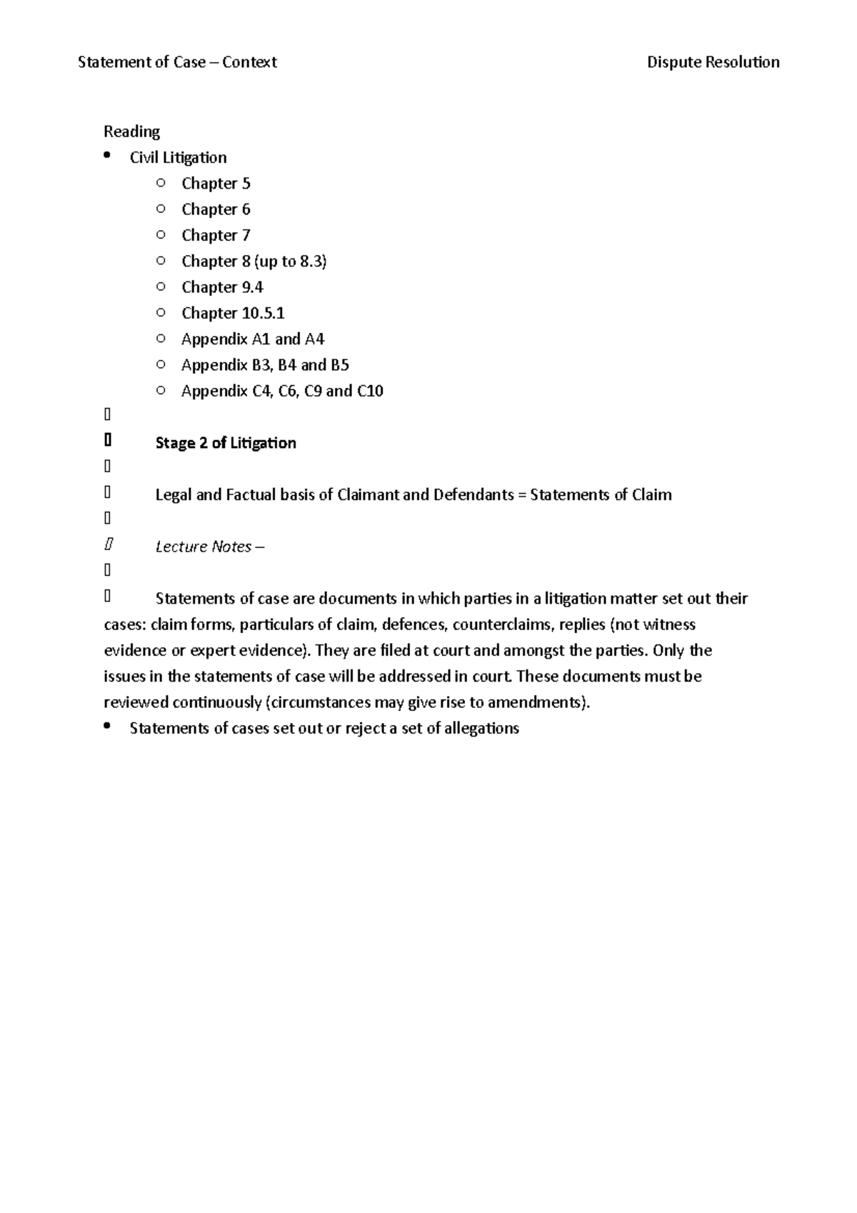 Statement of Case 3 Statement of Case Context Dispute