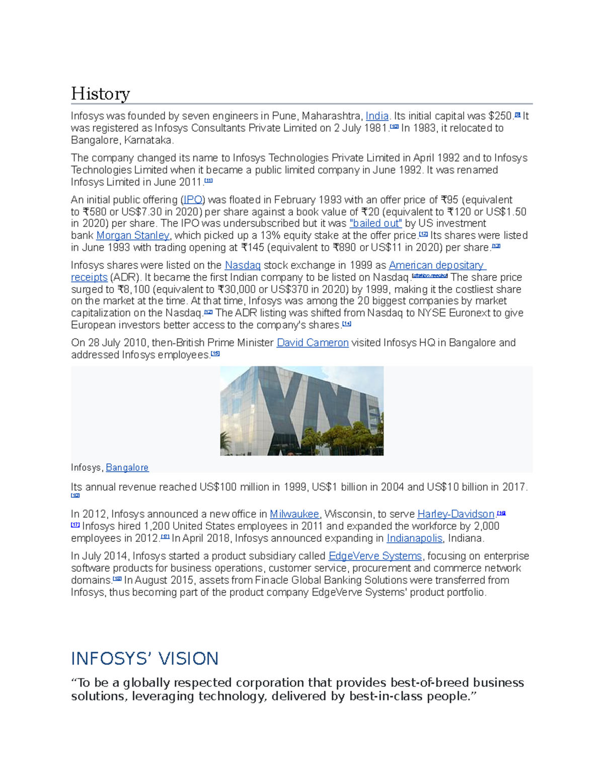 Infosys - An Indian company with its business strategy. - History ...