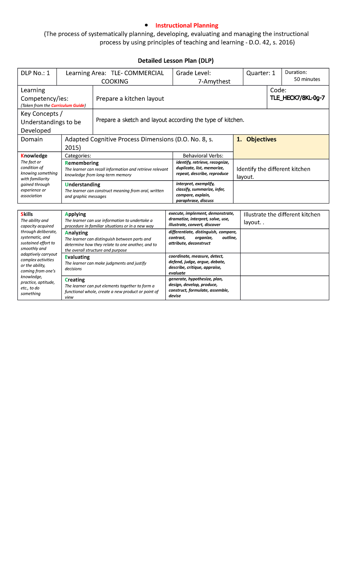 Dlp tle 7 - FOR GRADE 7 STUDENTS IN TLE 7 EXPLORATORY - Instructional ...