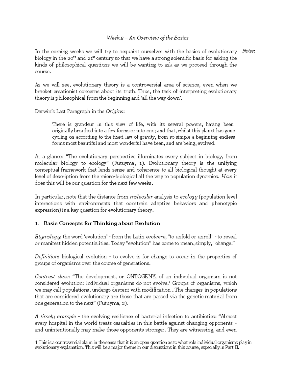 Overview of the Basics Lecture Notes Week 2 An Overview of the