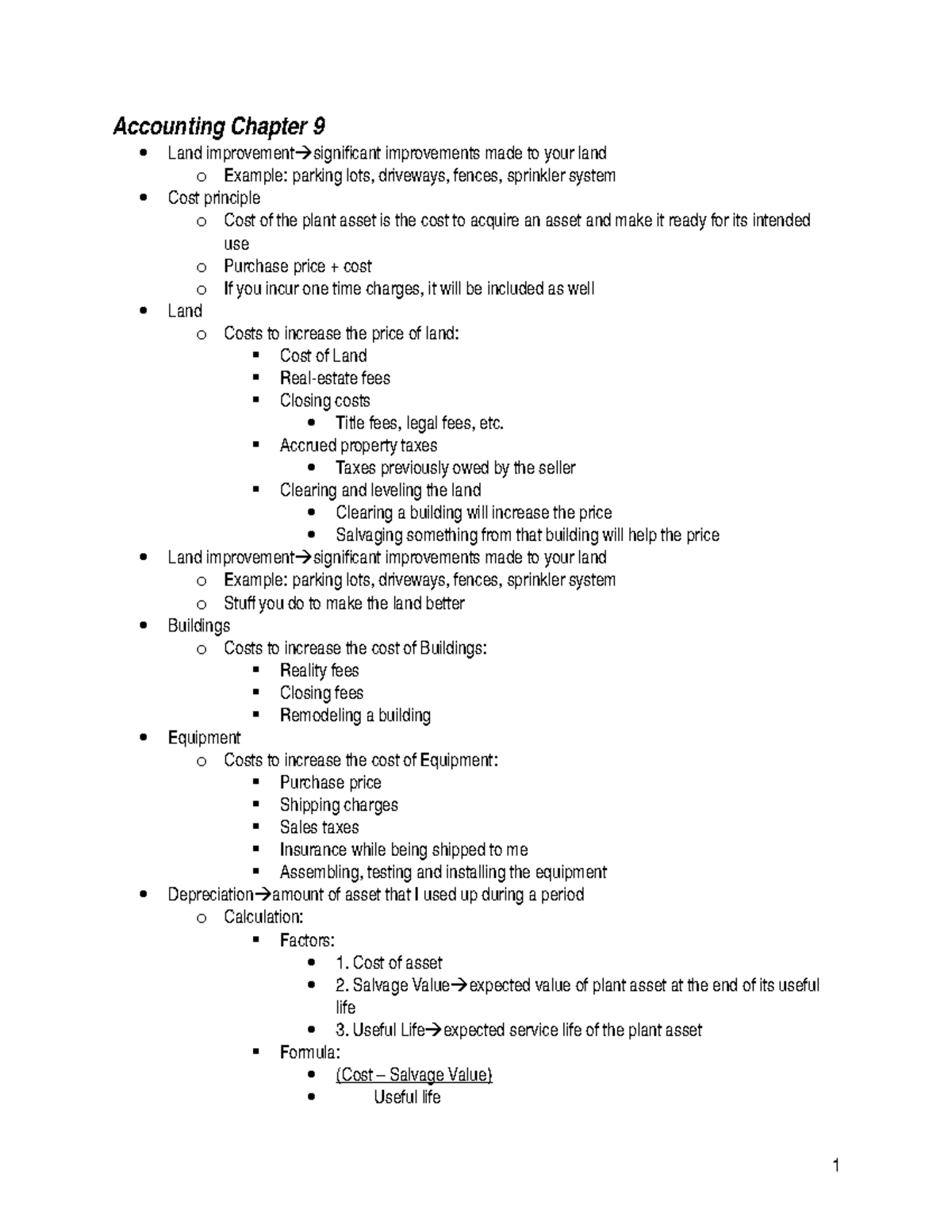 Accounting Chapter 9 Accrued property taxes Taxes previously owed by
