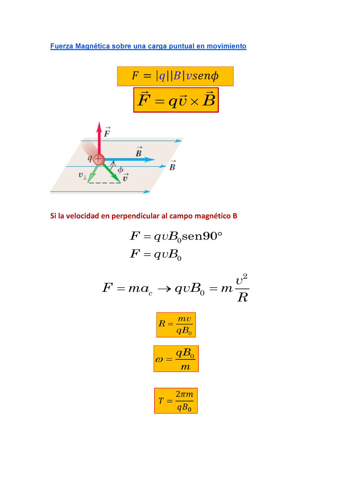 S13s2 Material De Repaso Fuerza Magnética Sobre Una Carga Puntual En Movimiento Si La 3933