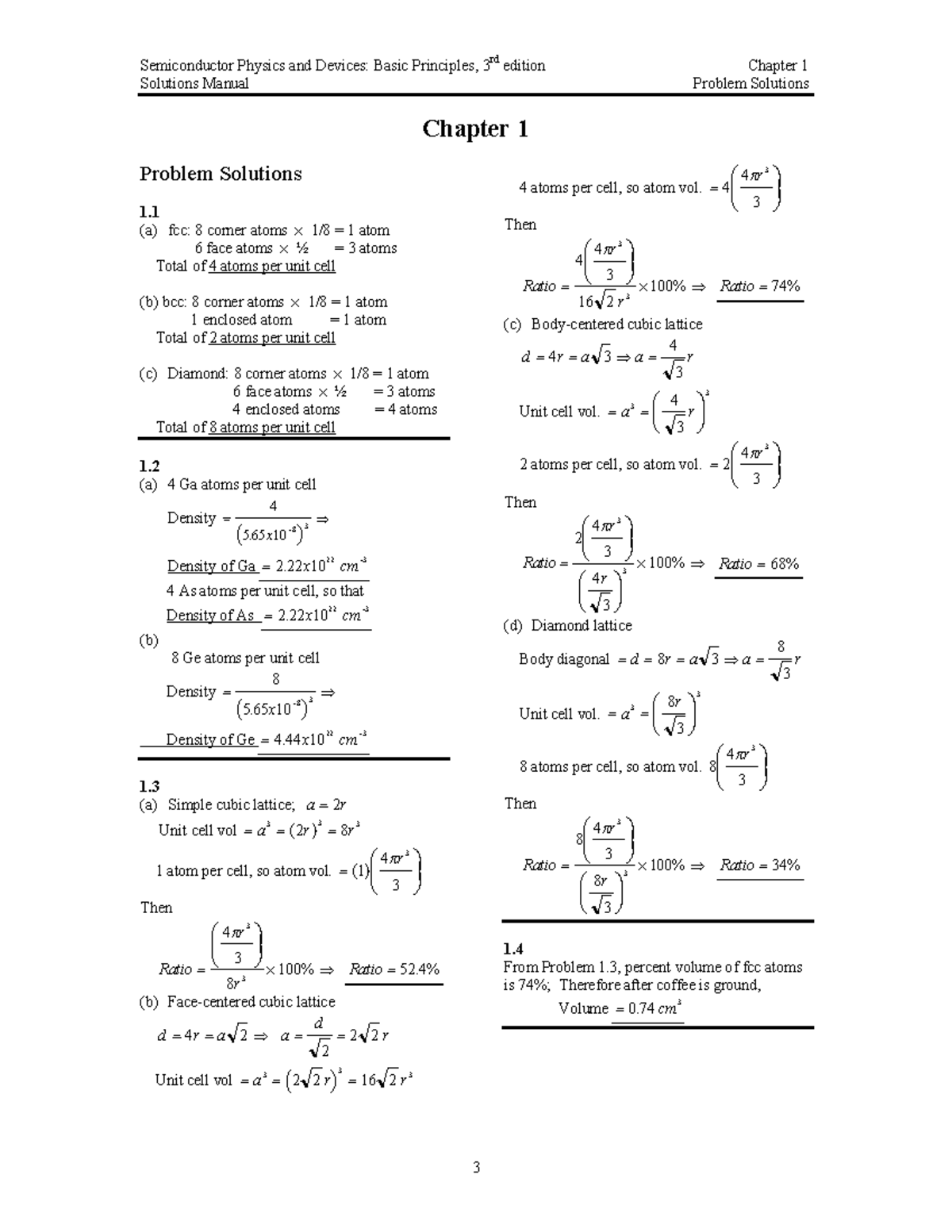 Semiconductor physics and devices basic principles [solutions manual ...