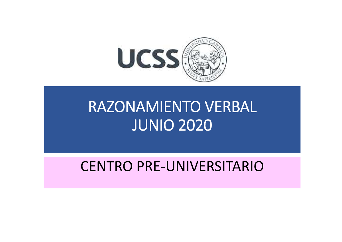 Términos Excluidos Y Analogías - RAZONAMIENTO VERBAL JUNIO 2020 CENTRO ...