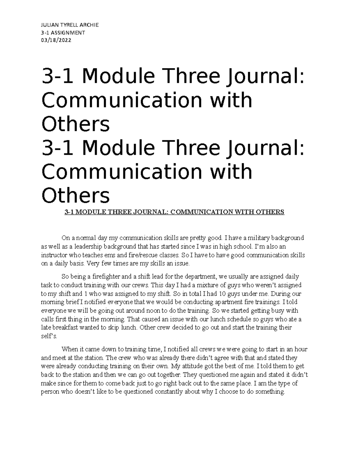 module 3 essay communication studies