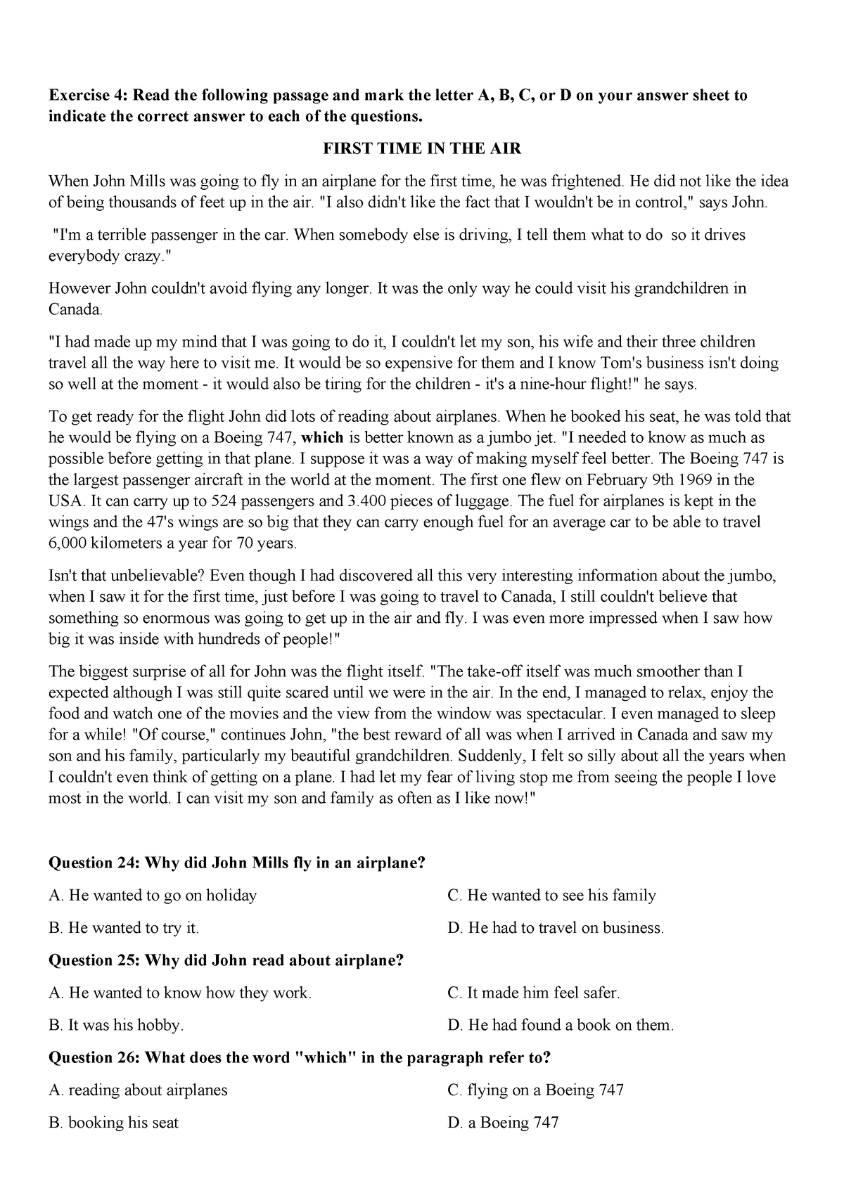 HW. Reading 3 Tiếng Anh Reading - Exercise 4: Read The Following ...