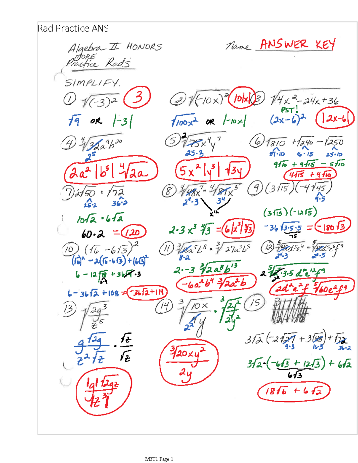 Rad Practice Answers - Rad Practice ANS M3T1 Page 1 - Studocu