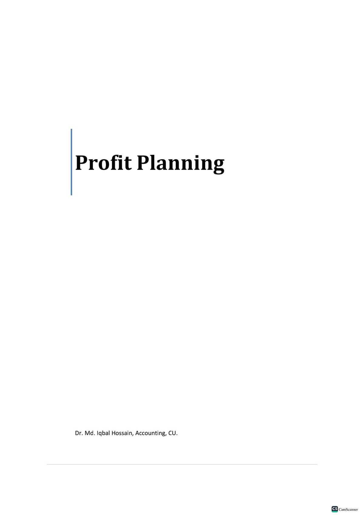 profit-planning-pl-cost-accounting-studocu