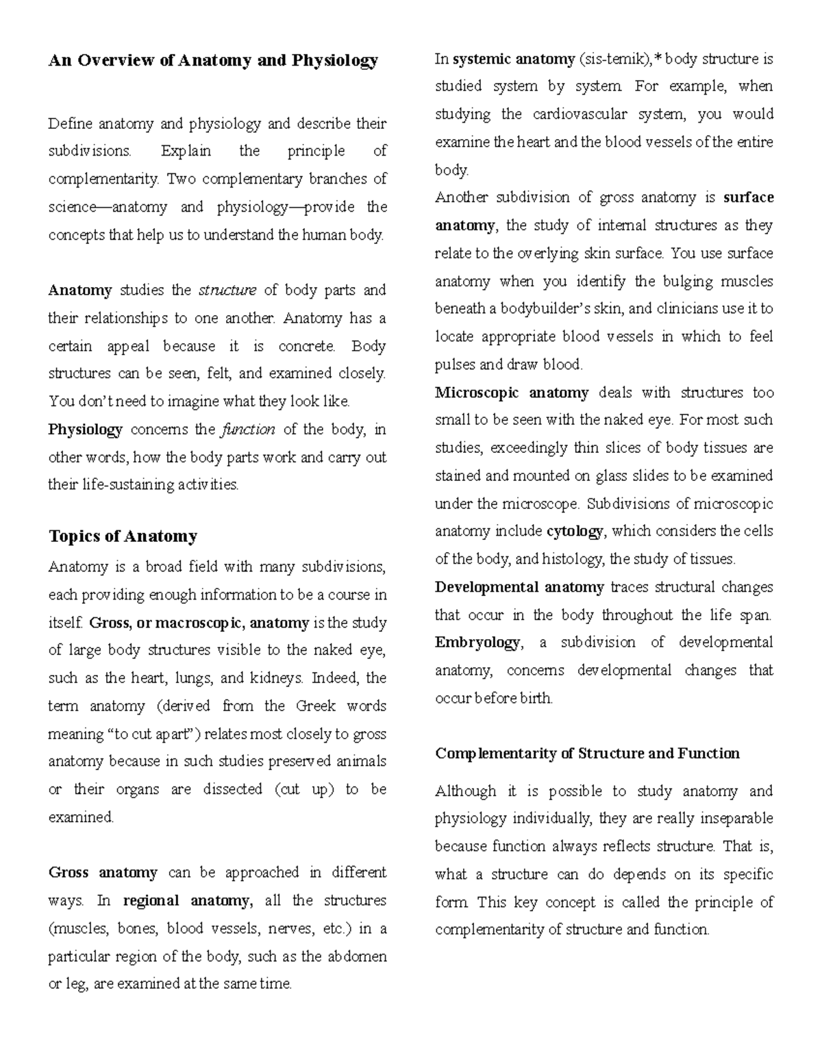 an-overview-of-anatomy-and-physiology-explain-the-principle-of