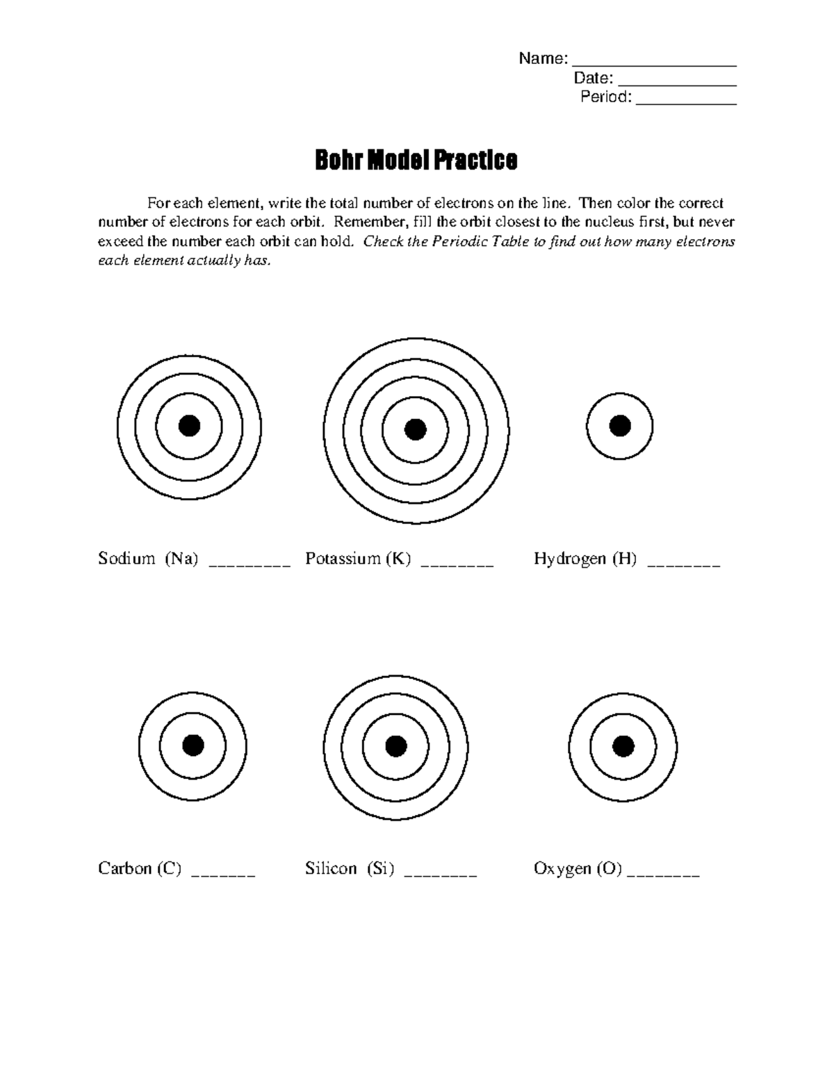 Bohr Model Worksheet - njhboibihohn - Name: Date: ______ Period: - Studocu bohr-model-worksheet-njhboibihohn-name-date-period-studocu