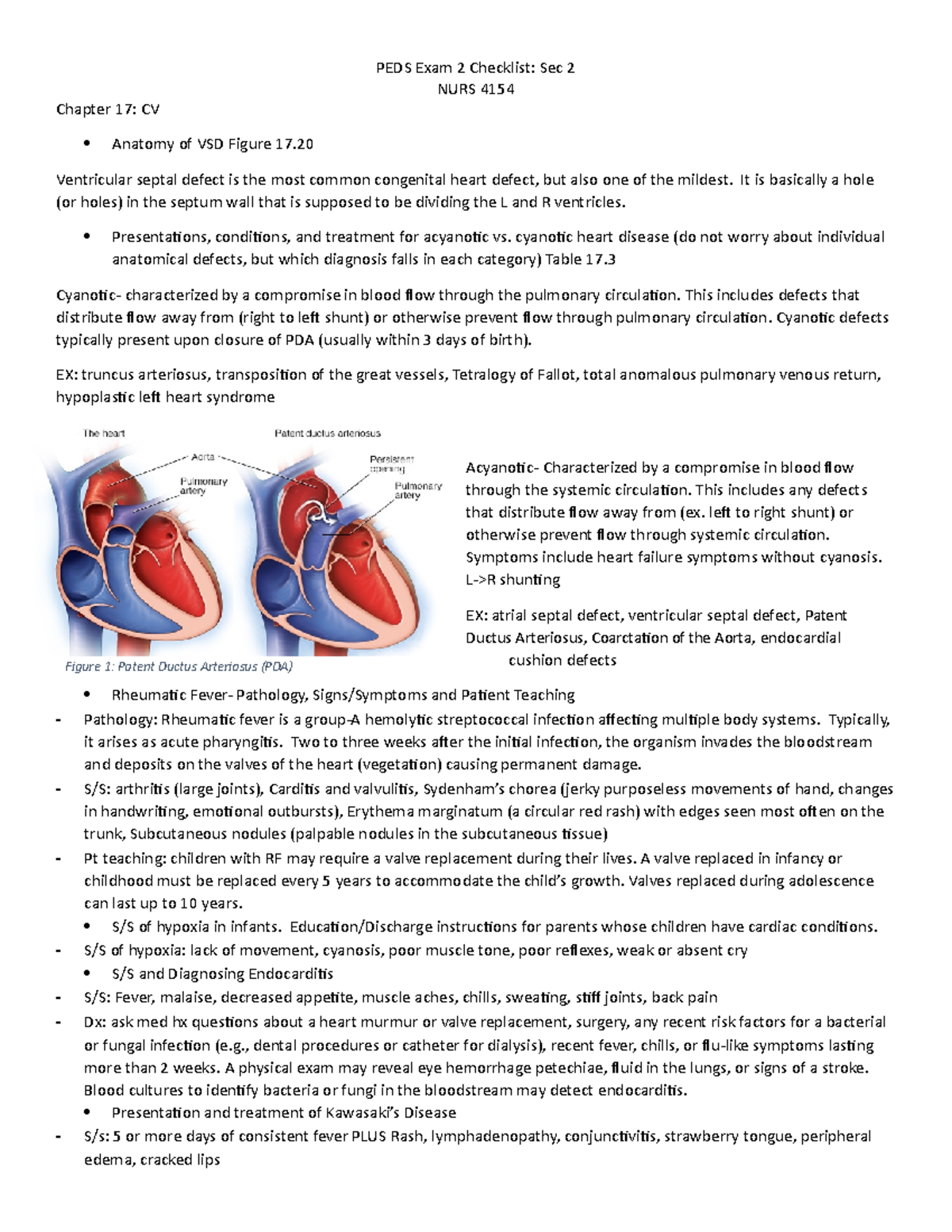 Peds exam 2 study guide - NURS 4154 Chapter 17: CV Anatomy of VSD ...