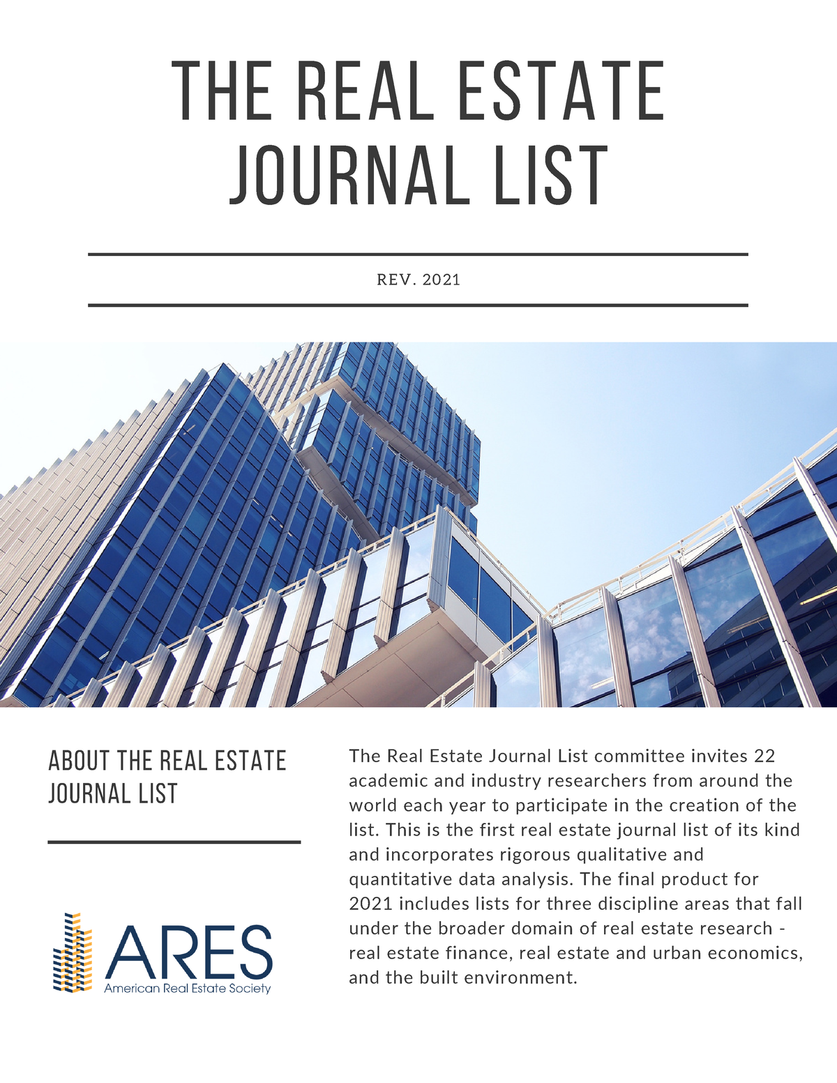 Real estate journal list 202 THE REAL ESTATE JOURNAL LIST REV. 2021