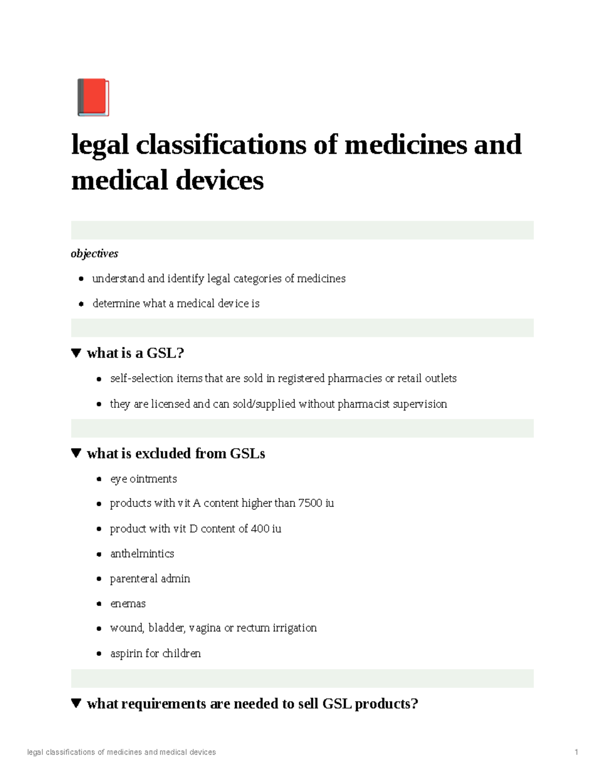 legal classifications of medicines and medical devices 📕 legal