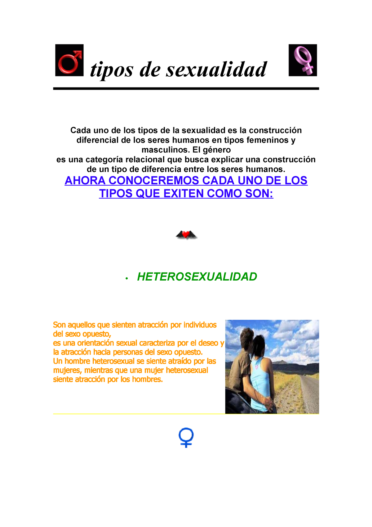 Tipos De Sexualidad Tarea De Biologia Tipos De Sexualidad