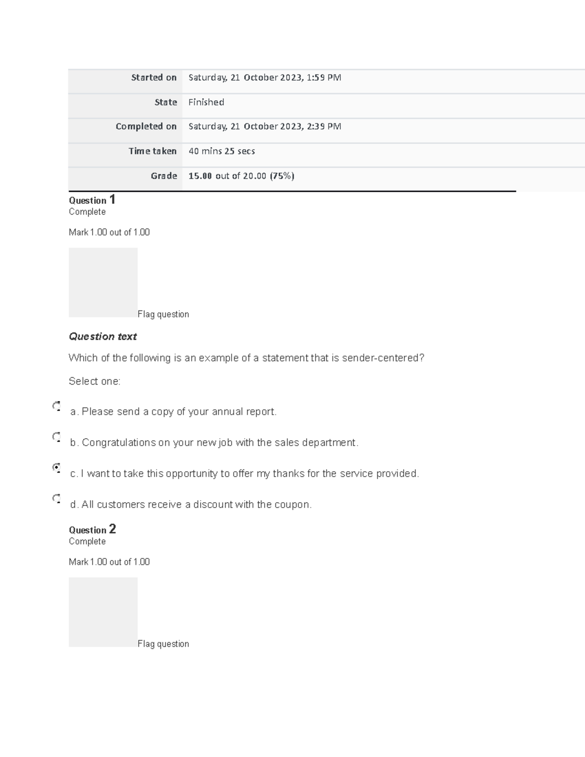 MBA - OPM assignment - Started on Saturday, 21 October 2023, 1:59 PM ...