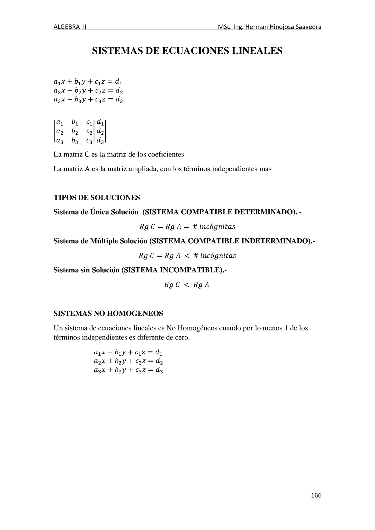 4.- Sistemas DE Ecuaciones - SISTEMAS DE ECUACIONES LINEALES 𝑎 1 𝑥 + 𝑏 ...