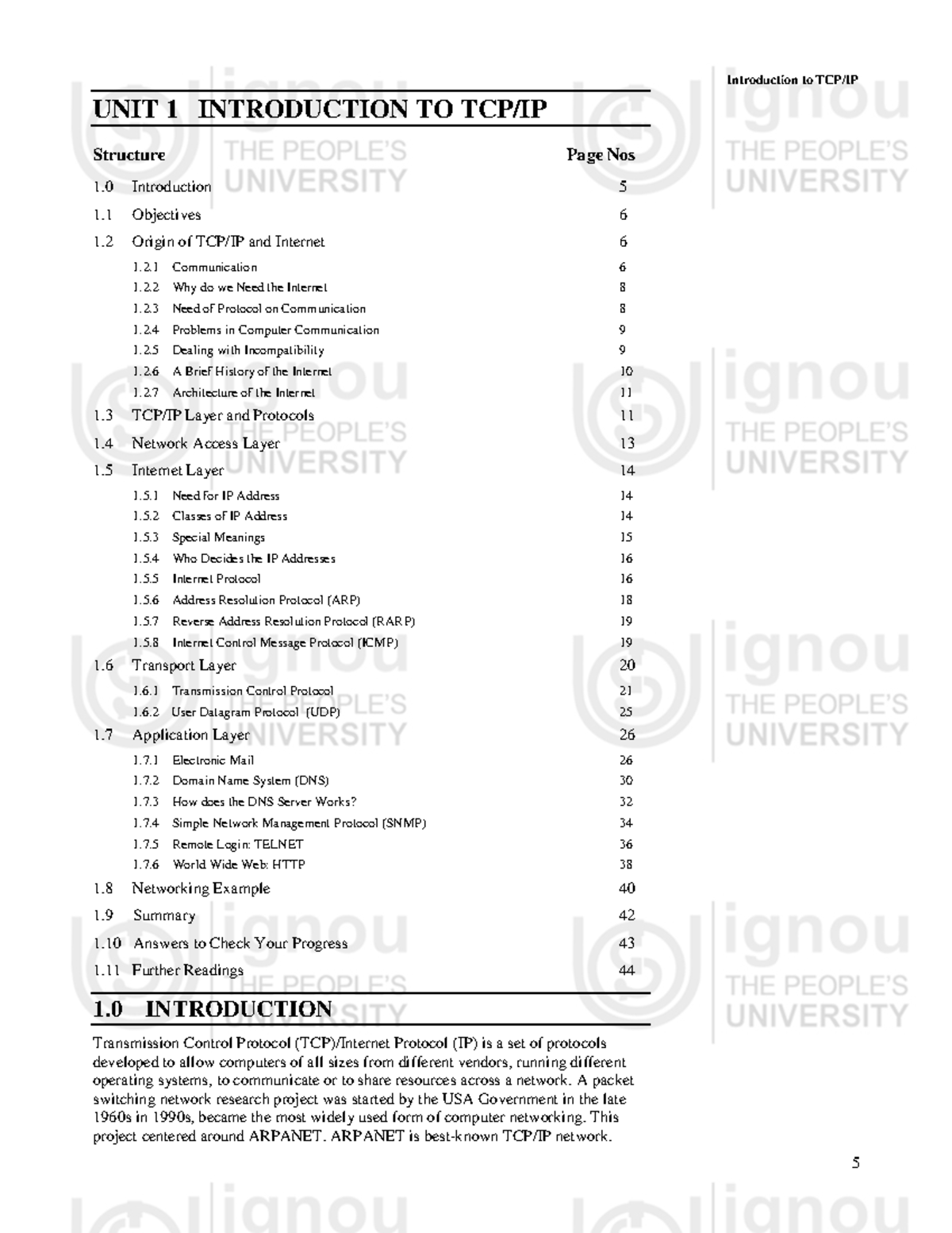 Unit-1 (Introduction to TCP-IP) - Introduction to TCP/IP UNIT 1 ...