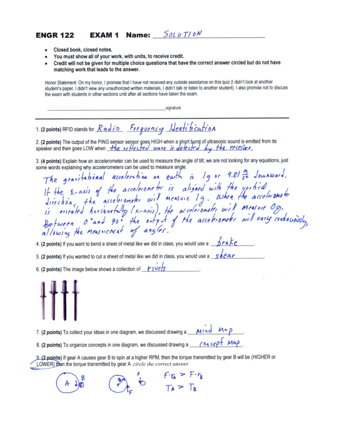 10 exam1 2011 ENGT 122- solution - ENGR 122 - Studocu