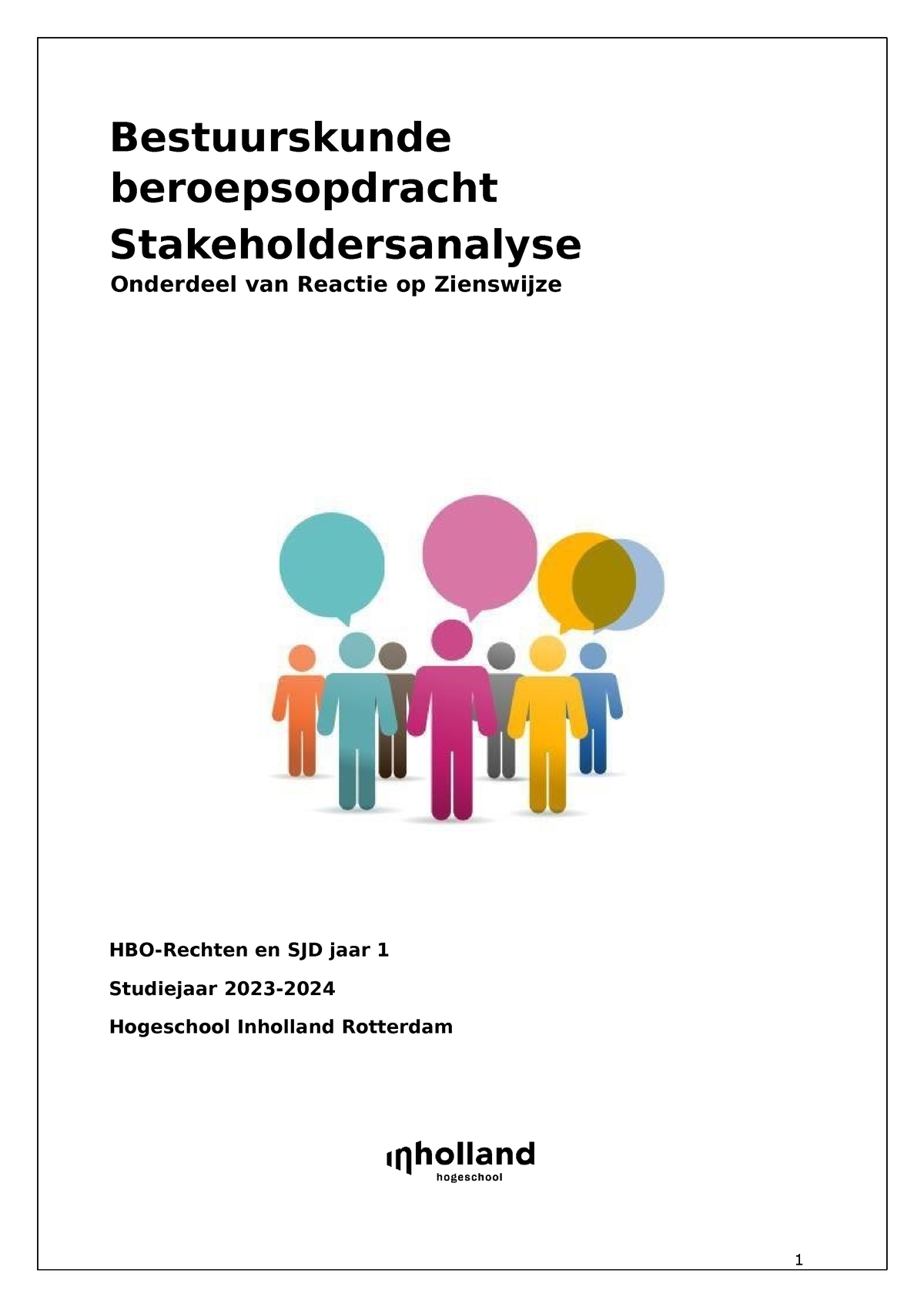 Opdrachtinstructie En Theorie Stakeholdersanalyse 2023-2024 ...