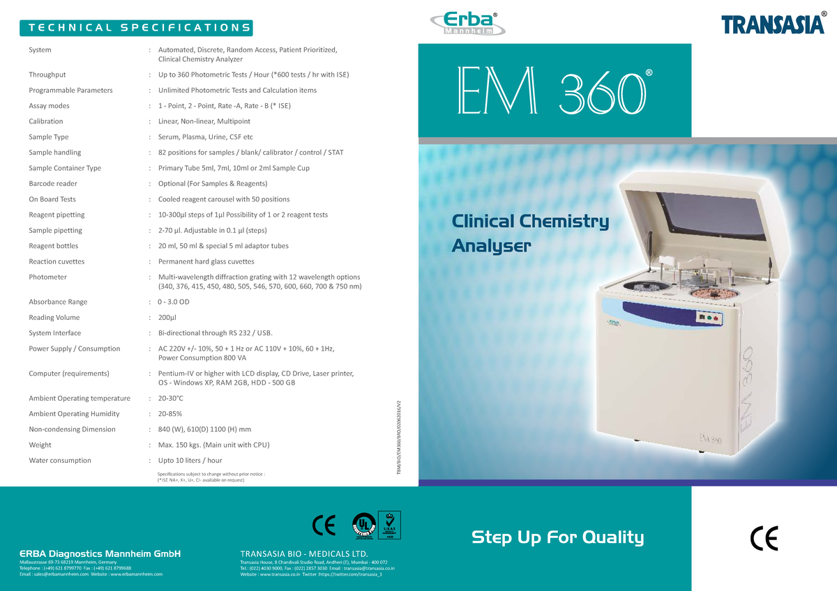 Clinical-chemistry-analyser - ####### TRANSASIA BIO - MEDICALS LTD ...