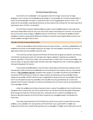 Ministerial responsibility essay picture