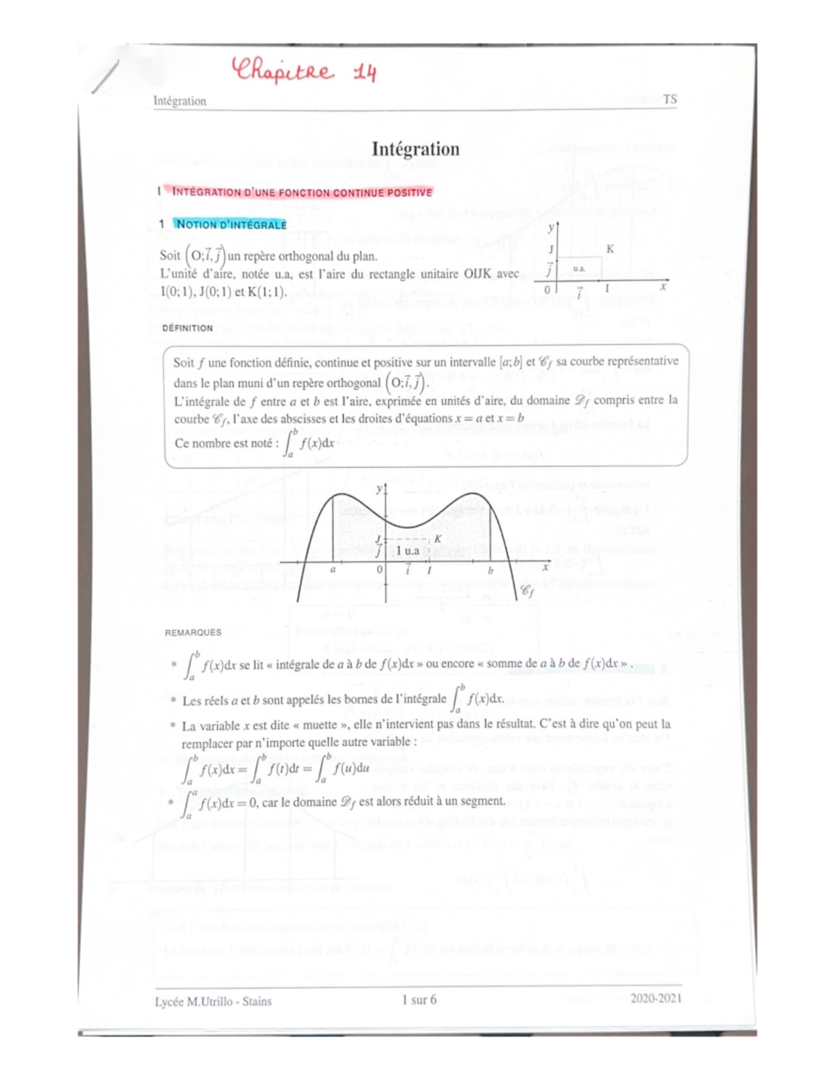 Intégration - Cours de maths sur les intégrales - Mathématiques - Studocu