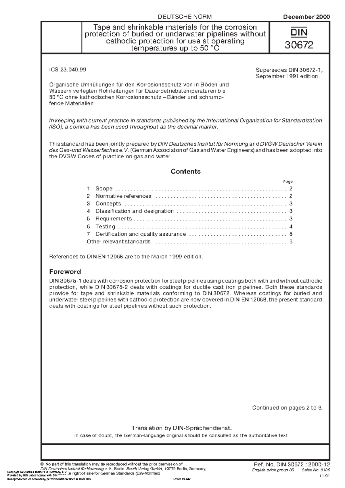 DIN 30672 - DIN - ICS 23. Organische Umhüllungen für den ...