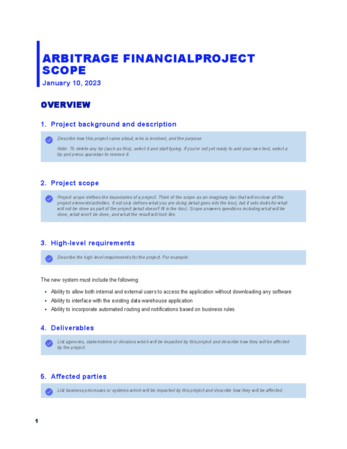 Business project scope report - ARBITRAGE FINANCIALPROJECT SCOPE ...