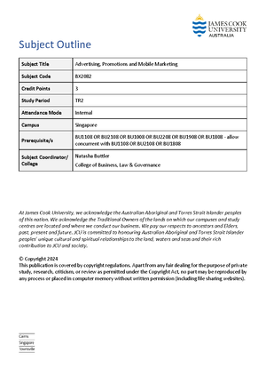 Subject Outline 2024 BU1108 SIN SP51 INT - Subject Outline Subject ...