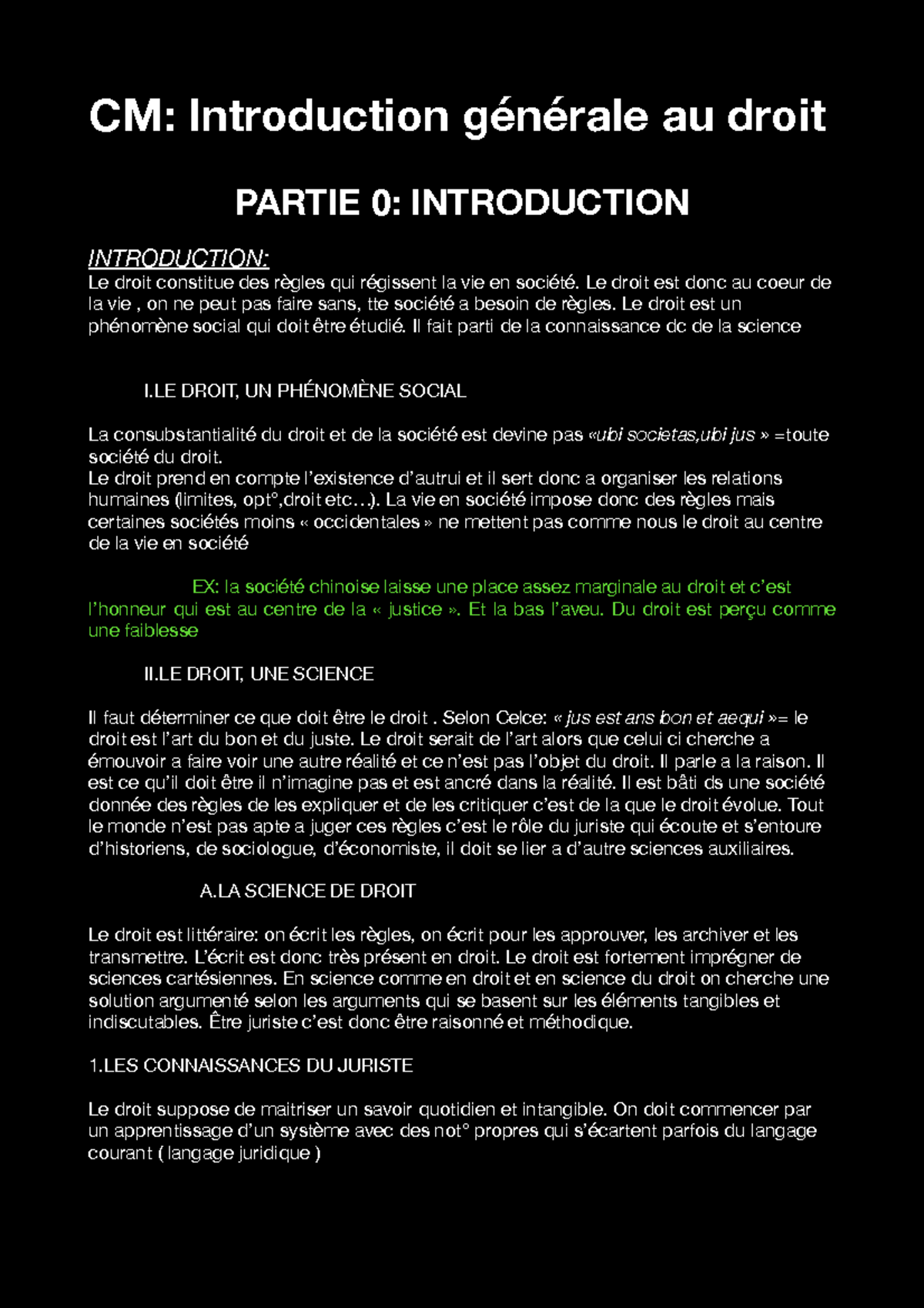 Cour introduction au droit L1 - CM: Introduction générale au droit ...