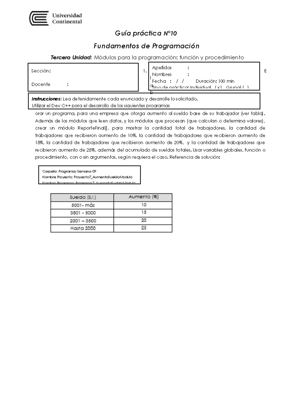 Semana 10 Guia De Practica 10 Avance Guía Práctica N° Fundamentos De Programación Tercera 7960