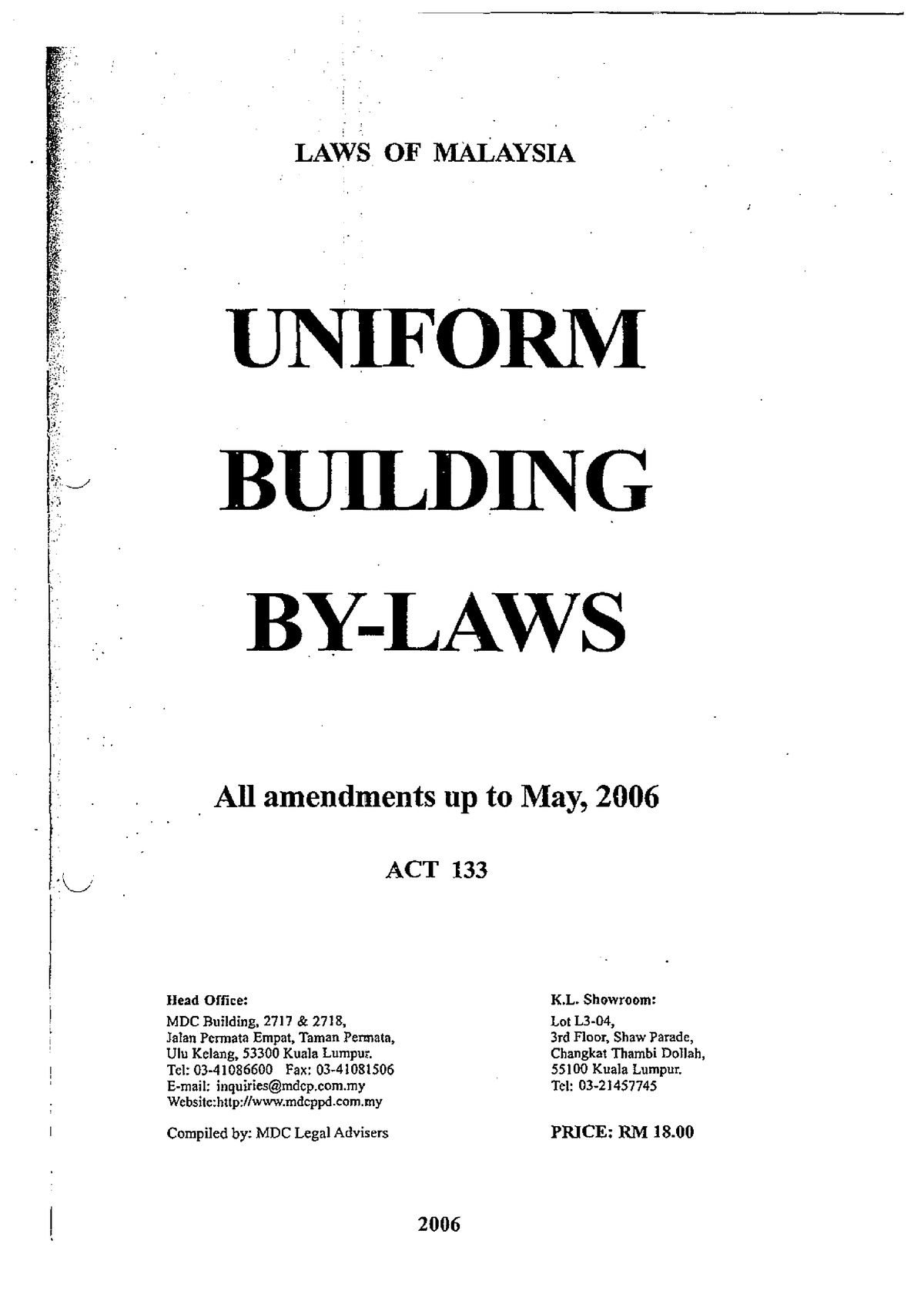 Ubbl-1984 Building Law - I [ ~ ... LAWS OF MALAYSIA UNIFORM BUILDING BY ...